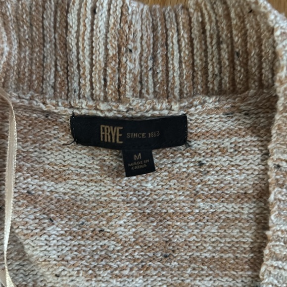 FRYE Donegal Open Knit Cardigan, Russet, Size Medium NWT - Picture 2 of 6
